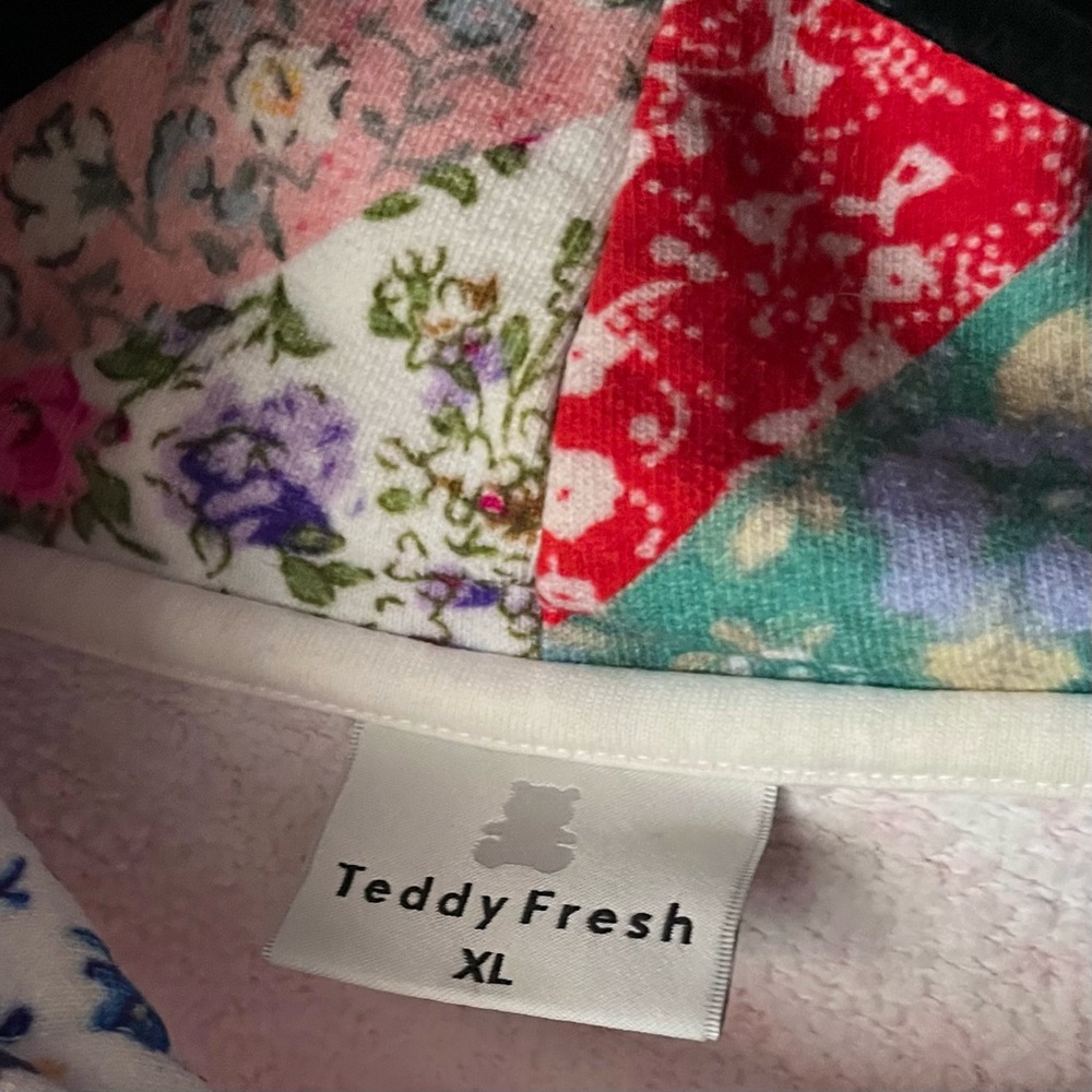 Teddy fresh patchwork 100% cotton hoodie - Picture 3 of 16
